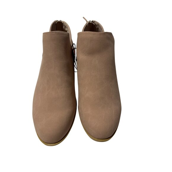 Serra Tan Ankle Booties With Back Zipper and Low Heel Women's Size 8 - Picture 6 of 14